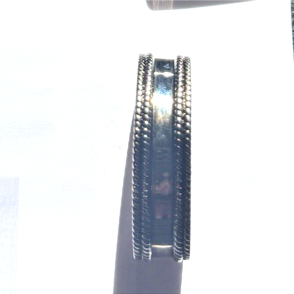 Silver tone with Gold Highlights Adjustable Cuff Metal Bracelet Not Signed